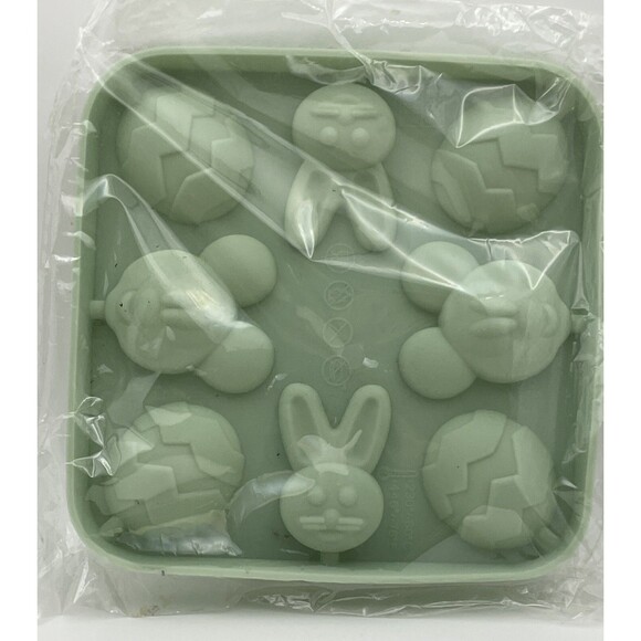 2 Silicone Candy Molds Pigs & Easter Bunny Rabbit Lollipop Suckers With Sticks - Picture 3 of 5